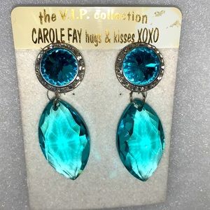 Carole Fay Aqua Blue Prom/Pageant Earrings